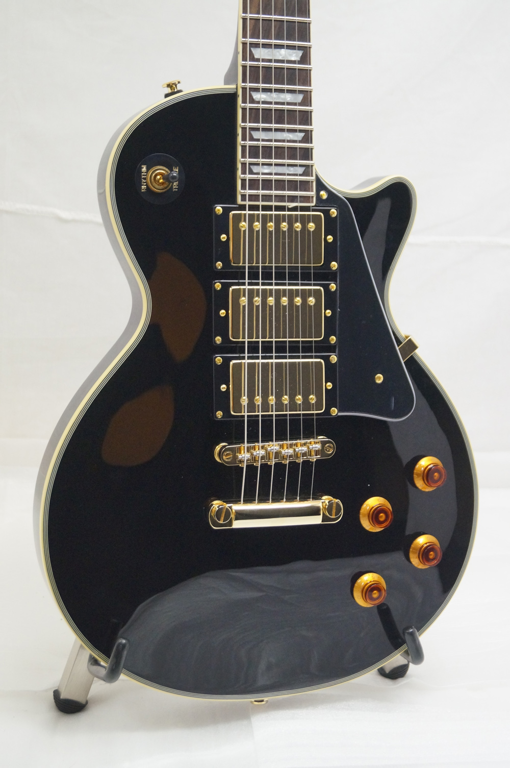 NEW Dillion DL653 G Electric Guitar w/ Case Black / Gold Triple